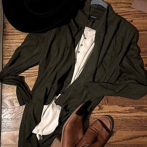 Torrid Waterfall Suede Forest Green Jacket Sz 2